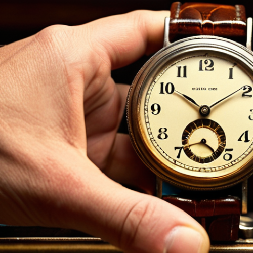 Home 11 **
"A close-up of human hands gently holding a vintage analog watch, with its intricate dial and mechanical hands clearly visible under soft, warm lighting. In the blurred background, hints of a collector's desk with other antique watches or watchmaker tools, evoking a sense of passion, timeless craftsmanship, and nostalgic elegance. Highly detailed, photographic style, emphasizing the watch's ticking heart."
2. **Prompt for