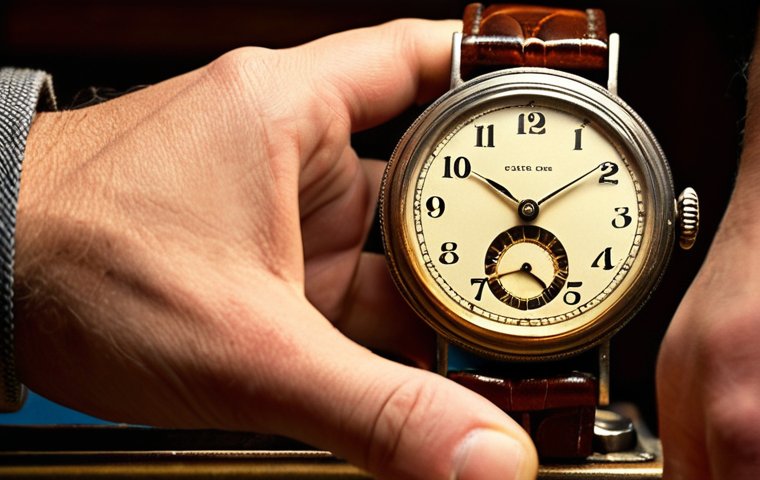 **
"A close-up of human hands gently holding a vintage analog watch, with its intricate dial and mechanical hands clearly visible under soft, warm lighting. In the blurred background, hints of a collector's desk with other antique watches or watchmaker tools, evoking a sense of passion, timeless craftsmanship, and nostalgic elegance. Highly detailed, photographic style, emphasizing the watch's ticking heart."
2. **Prompt for