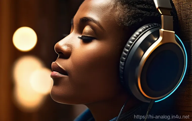 아날로그 오디오 - **Prompt 1: The Soulful Ritual of Analog**
    A young adult, perhaps in their late 20s, with a thou...