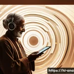 디지털 신호 변환 - **Prompt:** "A captivating split image illustrating the journey from analog to digital. On the left ...