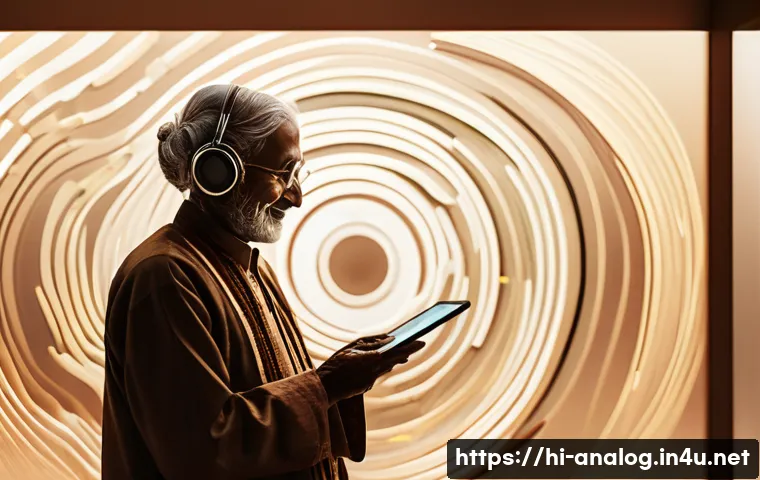 디지털 신호 변환 - **Prompt:** "A captivating split image illustrating the journey from analog to digital. On the left ...